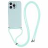 For iPhone 15 Pro Case Candy Color Rubberized Phone Cover with Long Lanyard