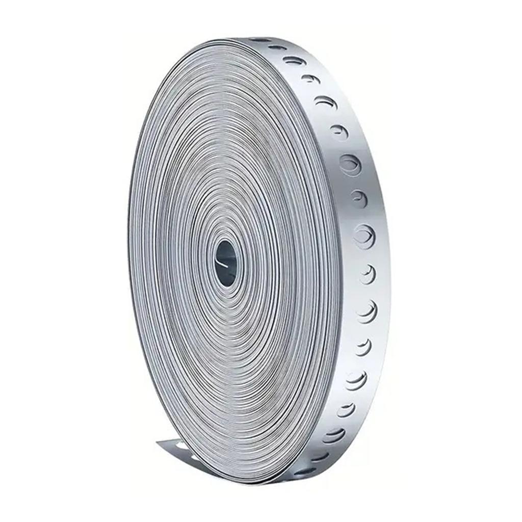 1 Rolle 15m x 18mm verzinktes Metallband mit vorgestanzten Löchern Metallband für Rohrstützen und Blechbearbeitung
