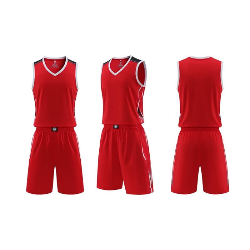 

Basketball Suit Game Uniform Sports Training Uniform Vest College Student Male Adult Jerseys Breathable Summer L красный