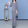 2025 Trendy Spring Two-Piece: Light, Mature Style Wide-Leg Pants Set for Women - Age-Reducing & Slimming