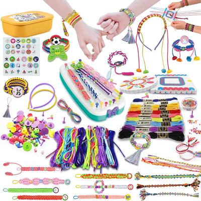 UQTOO Misanga Craft Kit for DIY String Knitting Bracelet Birthday Handmade Macrame Rope Accessory Kit Girls, Toy, Craft, Set, Kids' Gift,