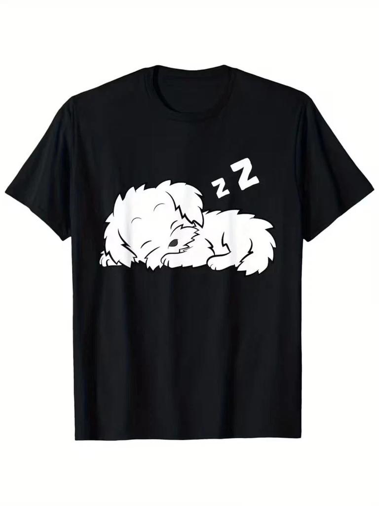 Sleeping Maltese Dog Cute Sleeping Maltese Dog T- Shirt
