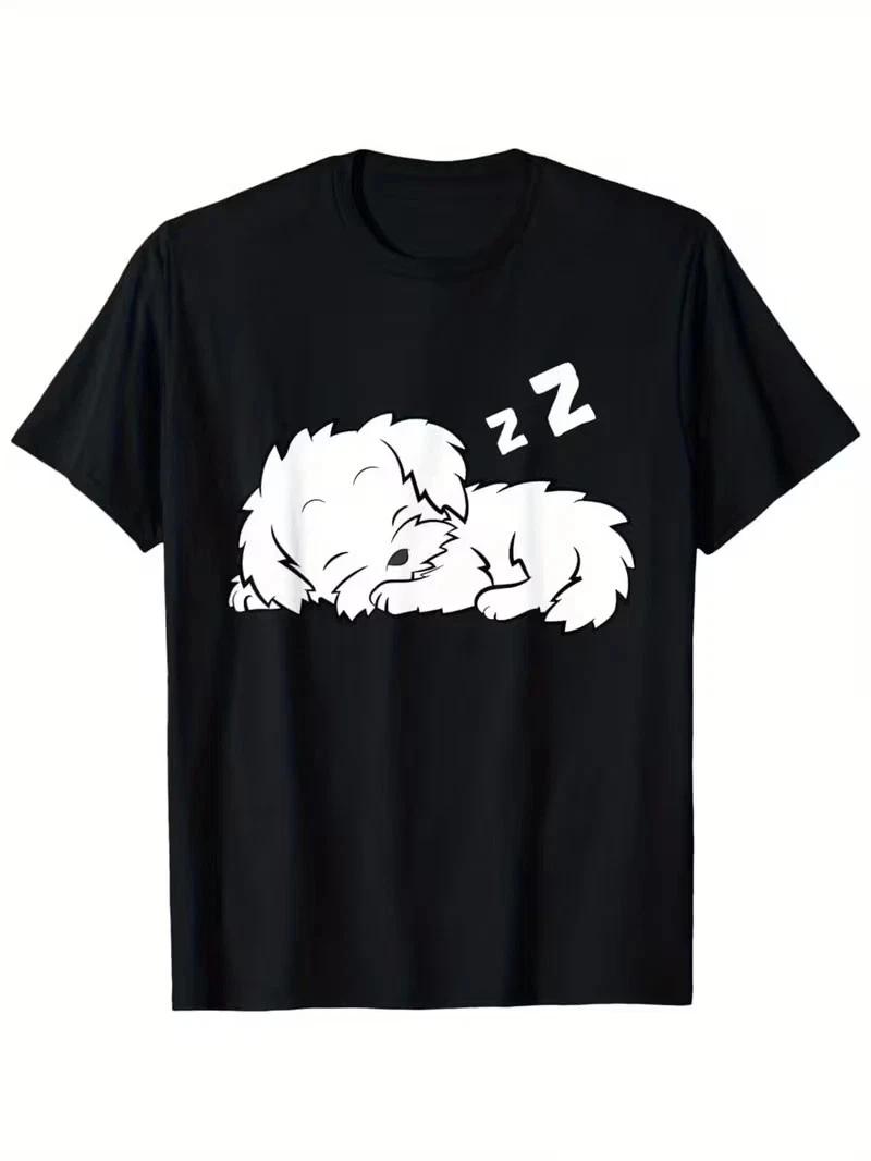 Sleeping Maltese Dog Cute Sleeping Maltese Dog T-Shirt 4XL