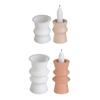 Unique Candle Holder Molds Crafting Molds Round Shape Candle Base Moulds Silicone Texture for Crafting Candlesticks