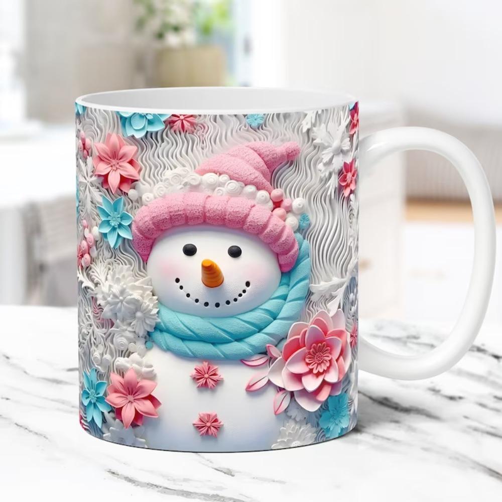 Christmas snowman ceramic coffee mug tea cup