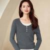 Women's Layered Look Round Neck Knit Sweater