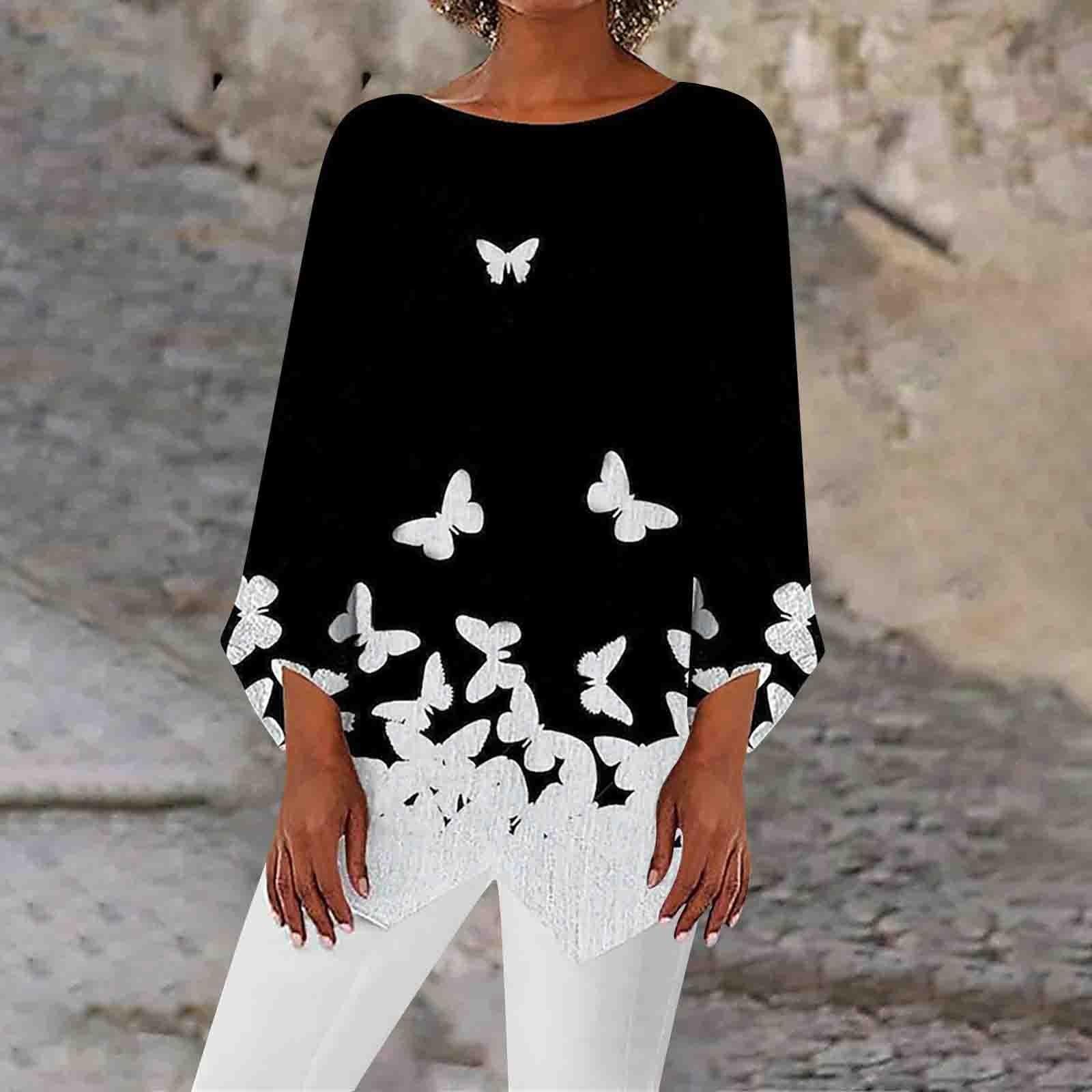 Женские топы с геометрическим принтом и длинными рукавами — фото 7