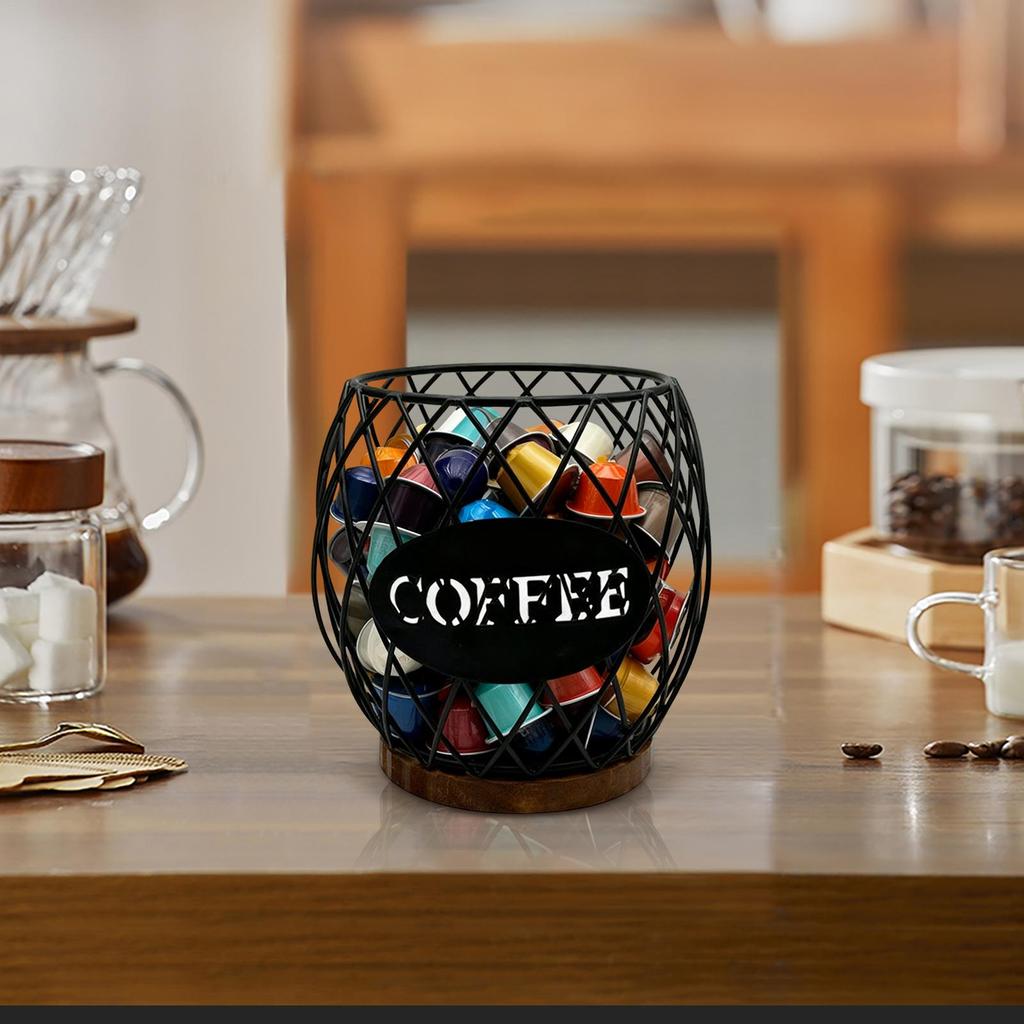 Coffee Pod Storage Metal Container Countertop Organization Coffee Pod Holder Organizer for Home Cafe Hotel Pantry Farmhouse