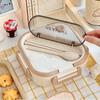 Portable Compartment Lunch Box Plastic Lunchbox Office Students Bento Box Microwave Food Containers with Chopsticks and Spoon