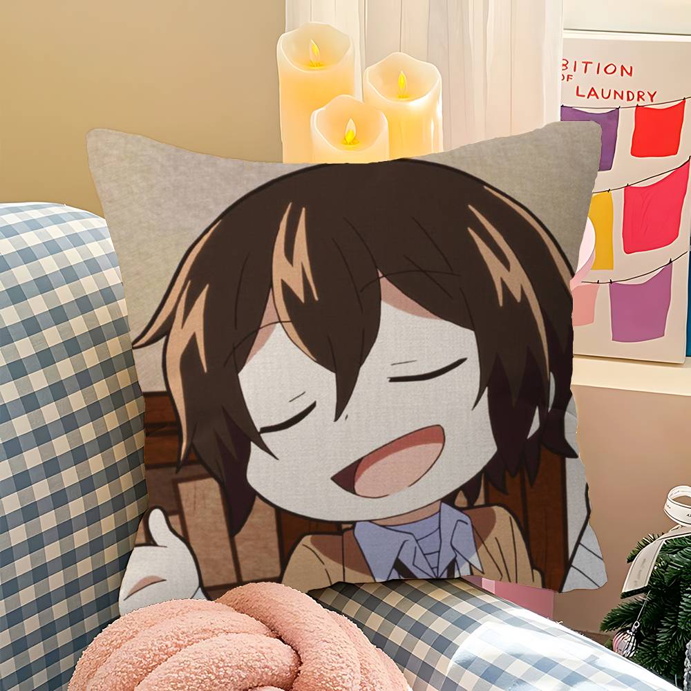 Cartoon Figure Bungo Stray Dogs Maple Design Cushion Cover Happy Autumn Harvest Decor Holiday Decorati Pillow Cover