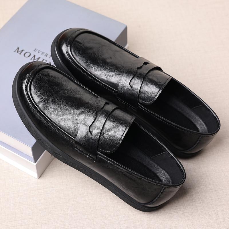 

Модная повседневная обувь, мужские кожаные мягкие лоферы, модные удобные туфли без застежек, мужские мокасины, мужские Scarpe Da Uomo 9.5 чёрный