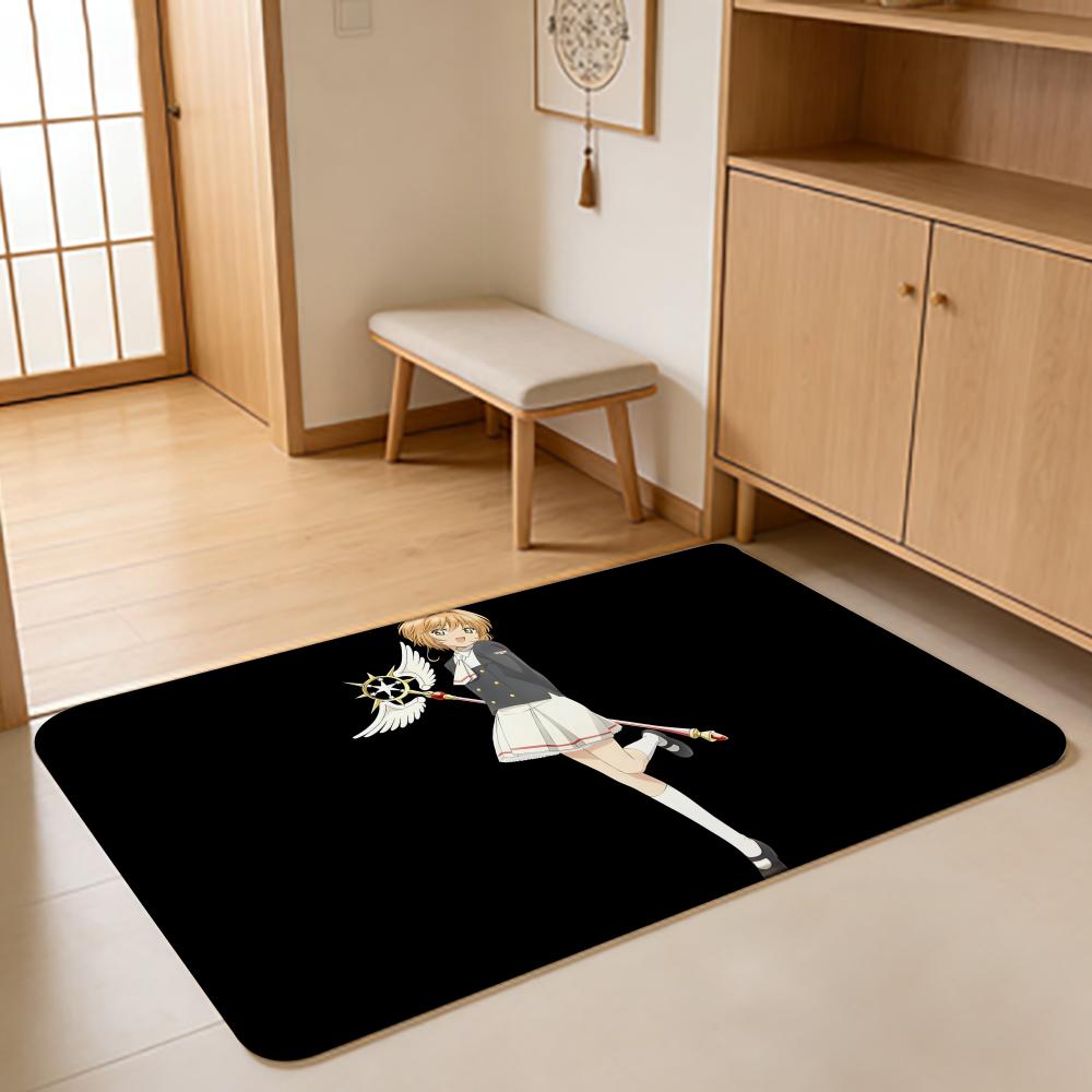 ANIME C-Cardcaptor Sakura Floor Mat Absorbent Floor Mat Non-Slip Entrance Rug for Bathrooms Restrooms and Toilets