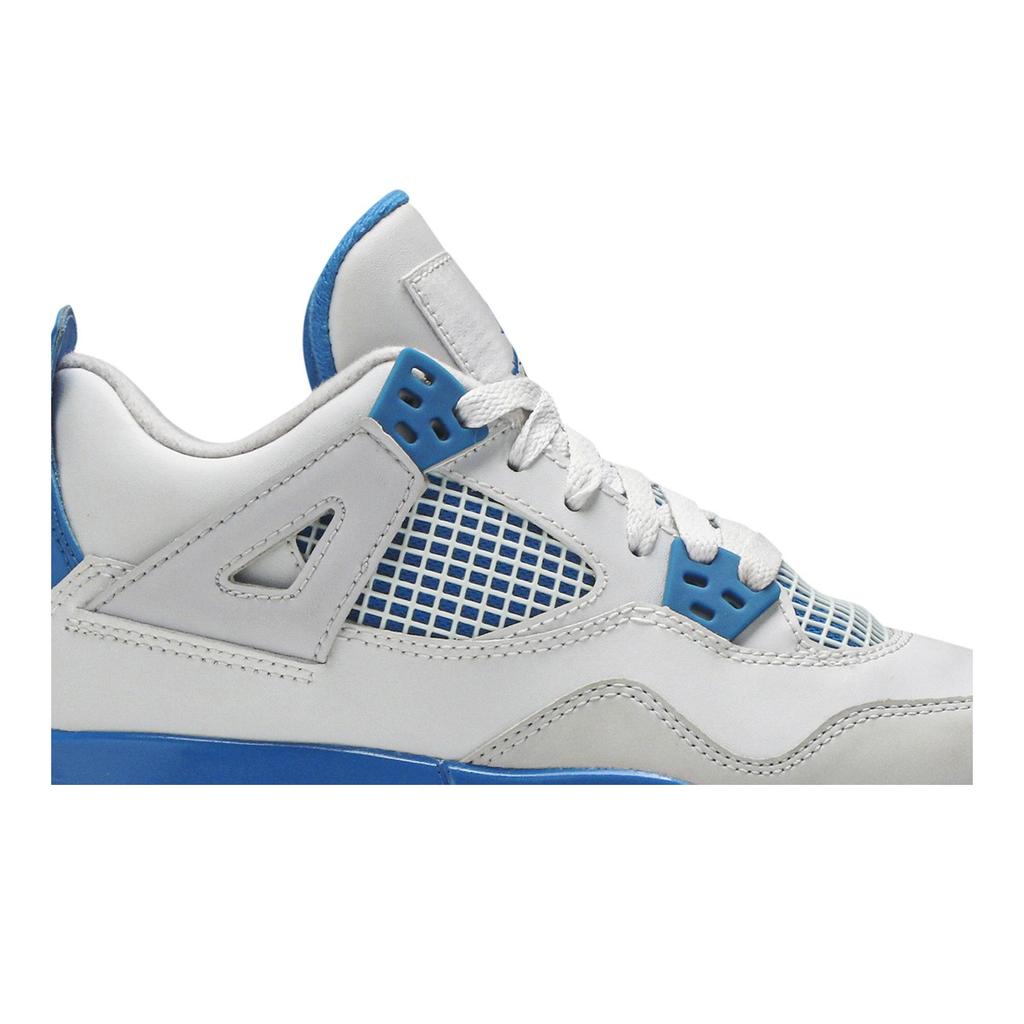 Air Jordan 4 Retro Grade School 'Military Blue' 2012 (Unisex) White / Military Blue / Neutral Grey Kids' Basketball Shoes 408452 105