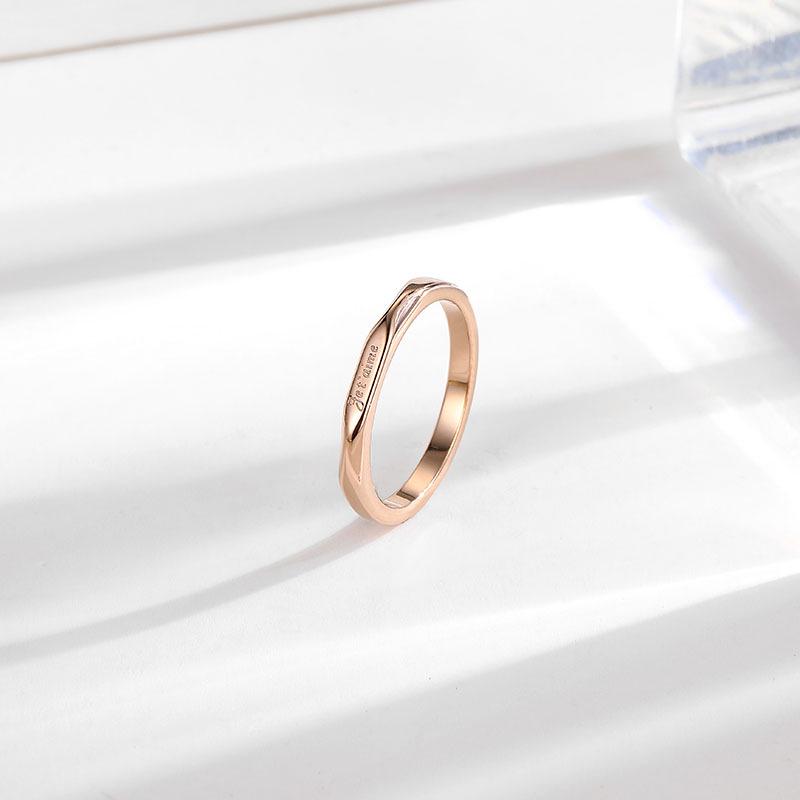 Japanese-Korean Faceted Titanium Steel Couple Ring - Niche Design, Light Luxury, Index Finger Jewelry