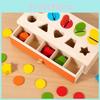 Wooden Montessori Educational Toy Color Shape Matching Coins Storage Box For Toddlers