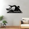 Swimming Metal Wall Art, Dynamic Iron Mural Weather Resistant for Home Gym Pool Fence Decor, Sports Gift for Fans Farmhouse Hanging Ornament