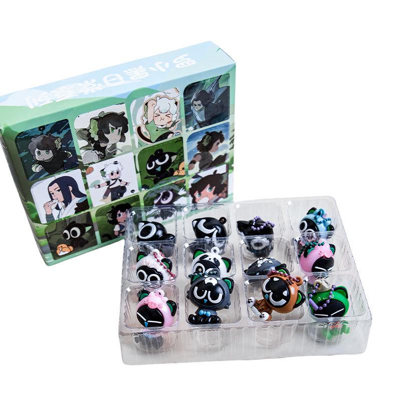 Chaveiro Pop-It Caixa Surpresa Luo Xiaohei: Pingente de Mochila Fofo e Chaveiro de Carro Figurinha Presente