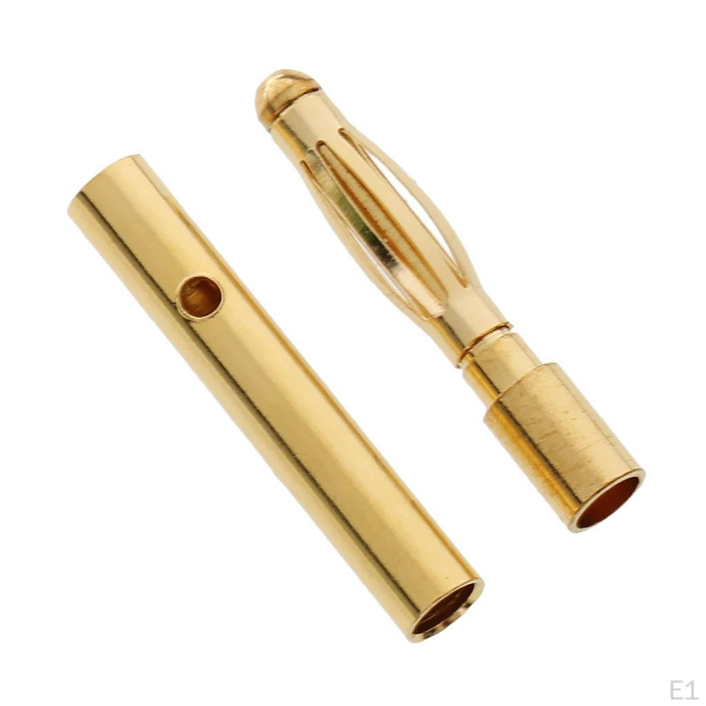 10 Pairs 2.0mm Gold-plated Banana Plug Connector DIY RC Battery ESC Motor