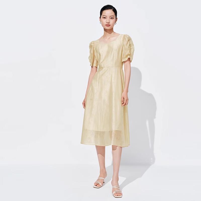 

Sweet Basil Women s Square Neck Short Sleeve Mid-length Dress L