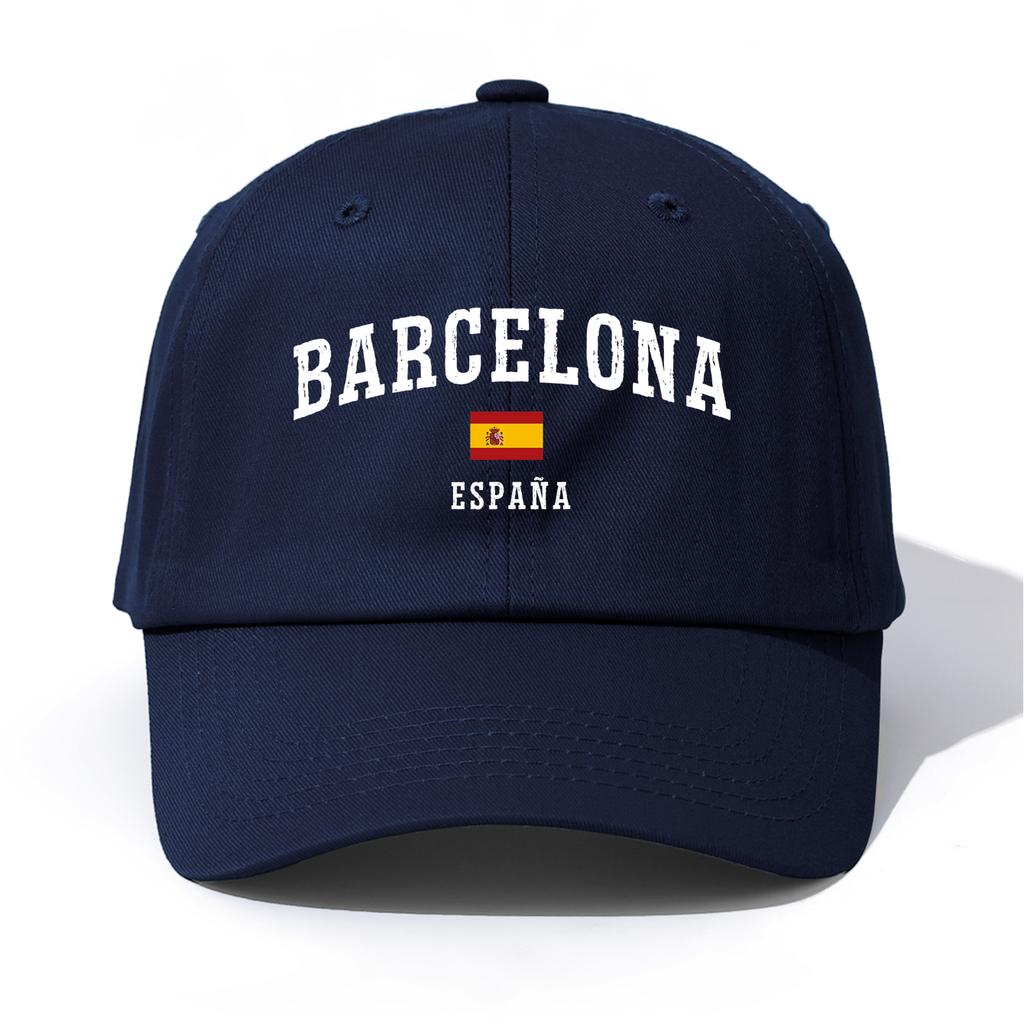 Pc BARCELONA Print Baseballkappe für ErwachseneMinimalistischer Retro-Stil Lässig Weich Verstellbar Dad HatPerfekt als Geschenk