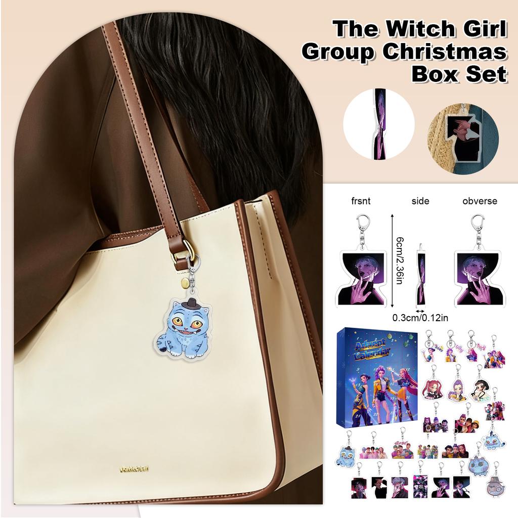 Adventní kalendář, Odpočítávací kalendář na klíče s 24 hračkami na klíče, dárky, vánoční dekorace, adventní kalendář pro děti, dospělé, teenagery, ozdoby, dárky