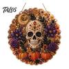 Halloween Party Supplies Hanging Ornament, 2D Flat Acrylic Pendant, Ghost Skull Whimsical Porch Pendant Witch Decoration for Indoor Outdoor