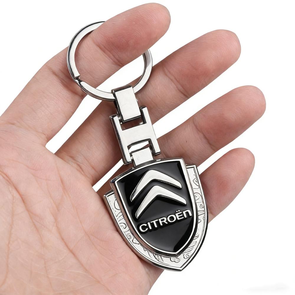 For Citroen C4 C-Elysee C2 C6 C4L Picasso C3 Aircross C5 Aircross 3D Alloy Car Styling Keychain Key Rings Pendants valve cap xkdf64