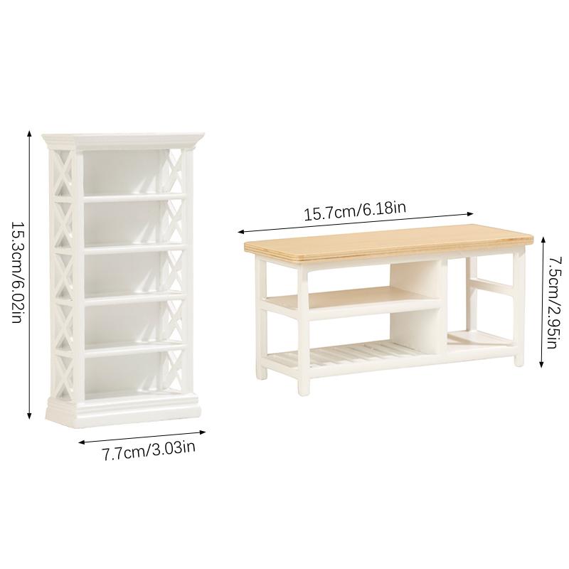 1:12 Casă de păpuși Bibliotecă miniaturală Dulap de depozitare Masă de sufragerie Mobilier de birou Model de casă Decor Jucărie Accesorii pentru casă de păpuși