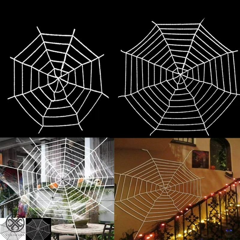 Décoration Toile d'Araignée Gigante Super Extensible Idéal pour Fête d'Halloween Maison Hantée Accessoires Effrayants Cour d'Horreur Décoration Extérieure