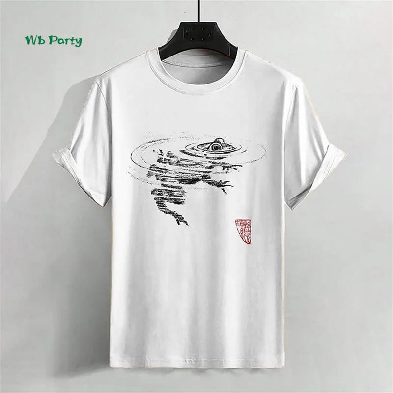 Zomer Rond Hals 3D Japanse Ukiyo-e Patronen Print Top Modieuze Casual Korte Mouw Heren T-shirts