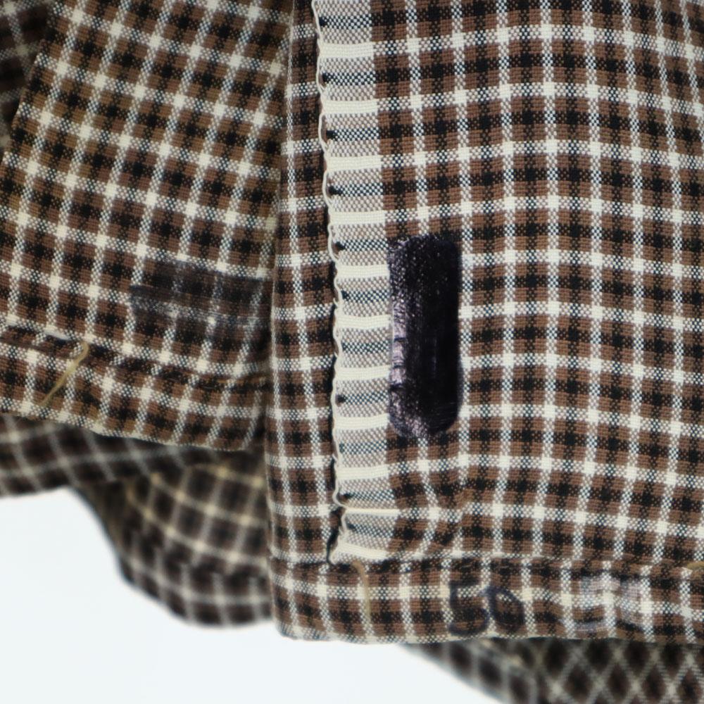Berkshire 50s 60s Open collar Vintage box silhouette Check Pattern Long sleeve Open collar shirt Men's Used