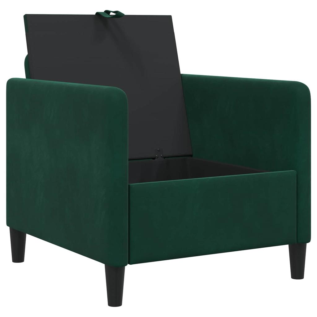 Storage Sofa in Dark Green 72 x 78 x 87 cm Polyester