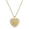 Geometric Zircon Love Light Luxury Temperament Gorgeous Full Diamond Necklace Female Versatile Collarbone Chain Titanium Steel Chain