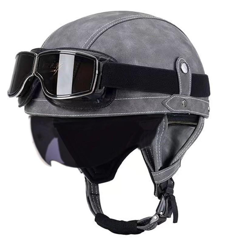 Vintage-Style Open Face Motorcycle Helmet Adults Unisex ABS Half With 3C Certification