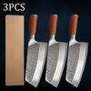 1PC 3PCS Stainless Steel Chef Knife Kitchen Supplies Meat Cleaver Vegetable Chopper Sharp Boning Knife Wood Handle Household