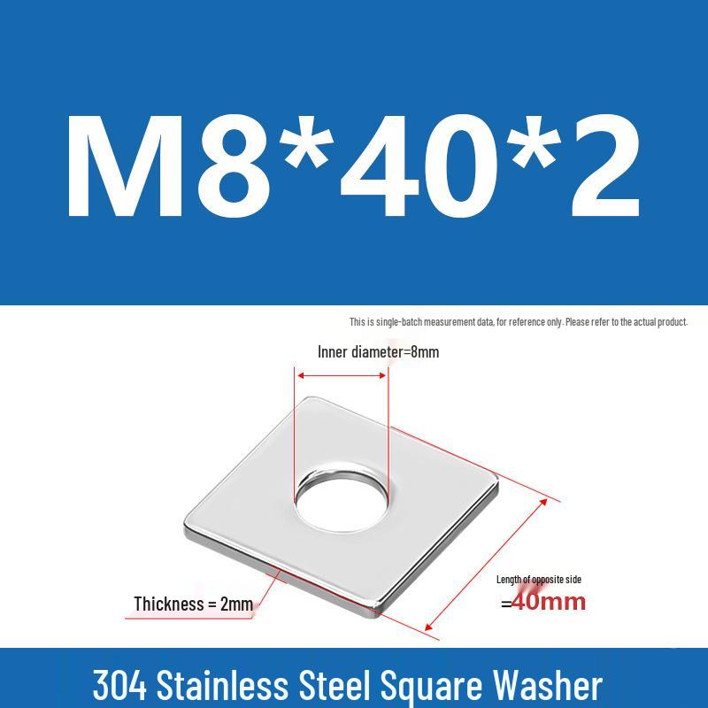 304 Stainless Steel Thickened Square Washer for Curtain Wall (M4-M16)
