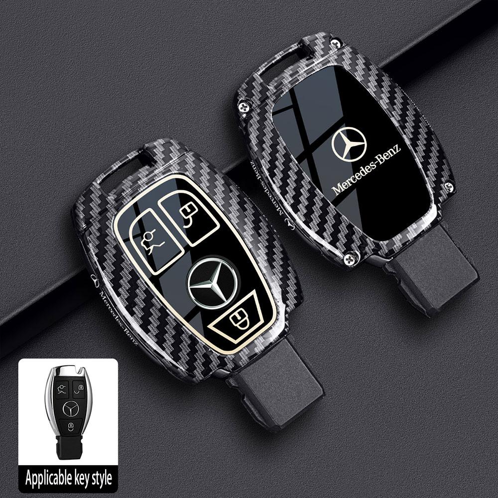 

Carbon fiber For Mercedes Benz A B G R Class GLA GLK W176 W204 W251 W463 Zinc Alloy Car Remote Key Case Cover Fob Accessories