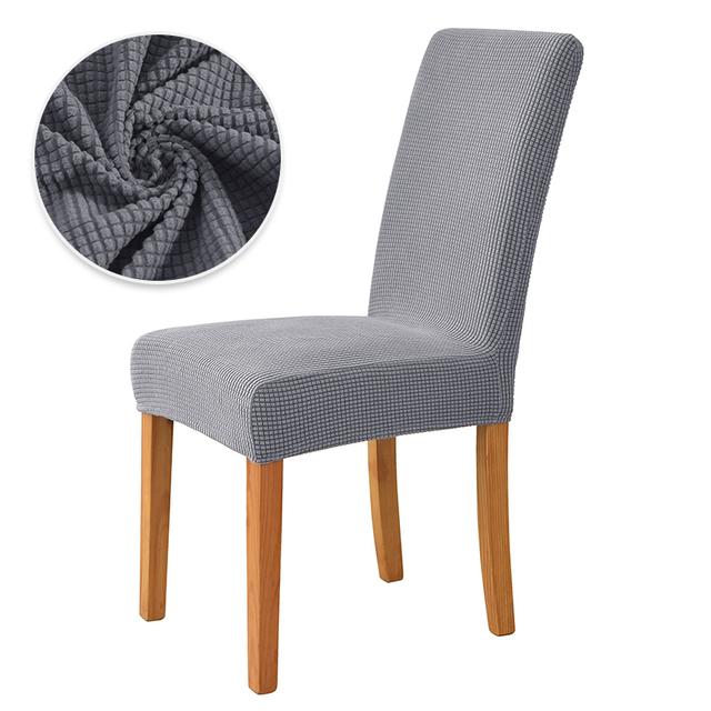 Stuhlhussen aus Fleece für die Küche, kariert, dehnbar, rutschfest, Sitzbezug für Esszimmerstühle, Schutz für Zuhause, Dekoration