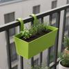 Rectangular Metal Hanging Planter Weather Resistant Railing Space Saving