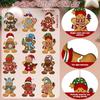 Cute Cartoon Gingerbread Man Ornaments Christmas Tree Wooden Hanging Decorations Pendants Xmas DIY Hangings Home Decor