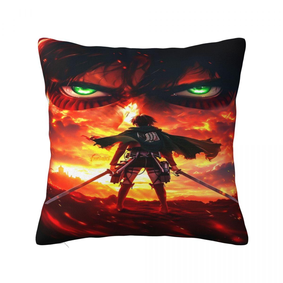 

Home Decorations Attack On Titan Japan Manga Pillowcases Accessories Pillow Covers Square Multiple Sizes 12x12Inch