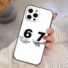 Custodia per telefono Six Seven 67 Per iPhone 17,16,15,14,13,12,11 Plus,Pro Max,XS,Copertura Nera in Morbido Silicone