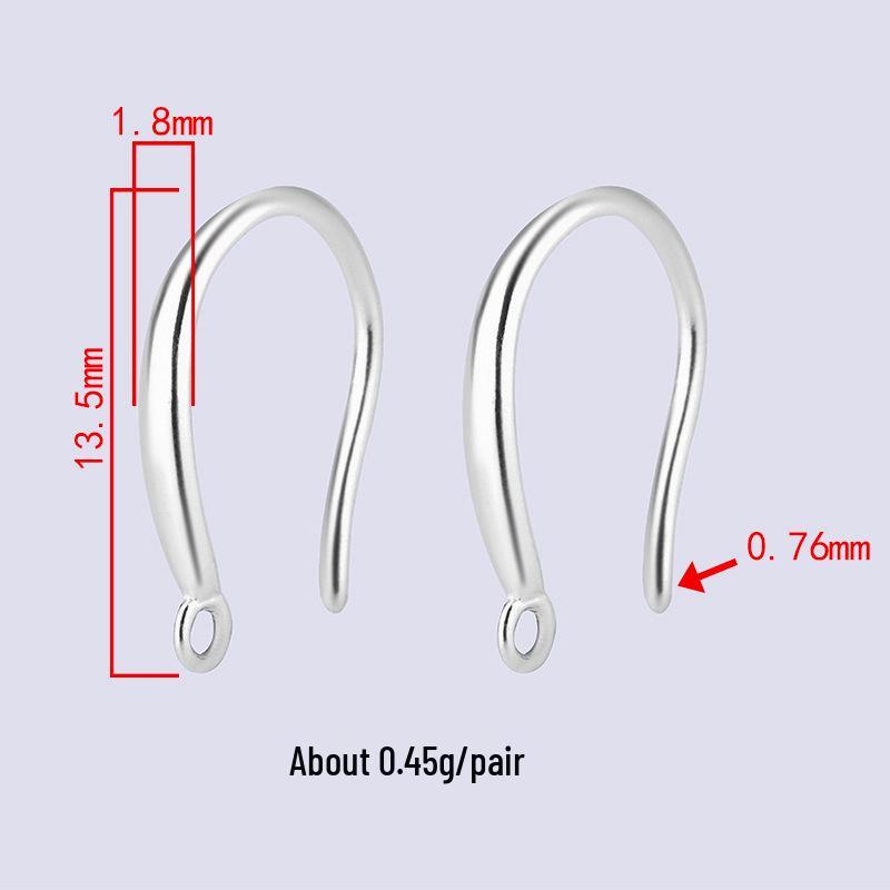 Tingxiang DIY S925 Sterling Silver Smooth Wide Earring Hooks for Handmade Jewelry.