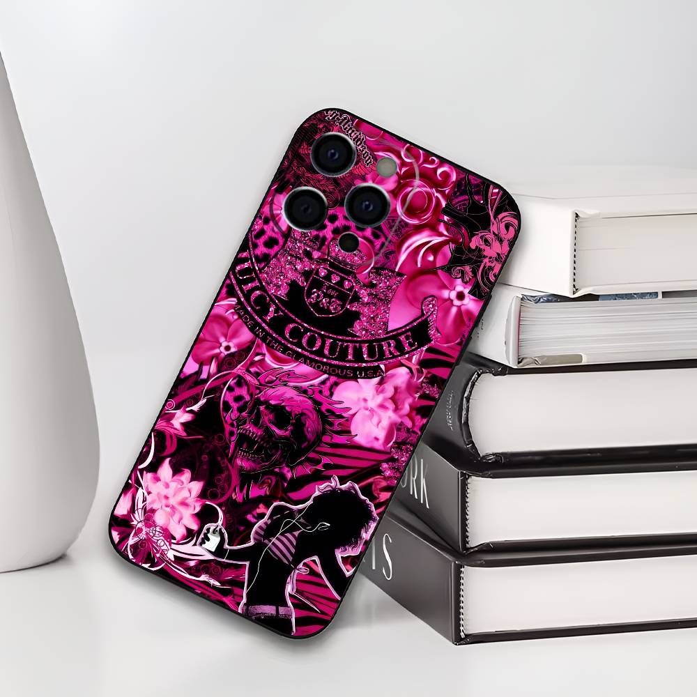 J-JUICY C-COUTURE Phone Case For iPhone 17,16,15,14,13,12,11 Plus,Pro Max,XS,Soft Black Cover