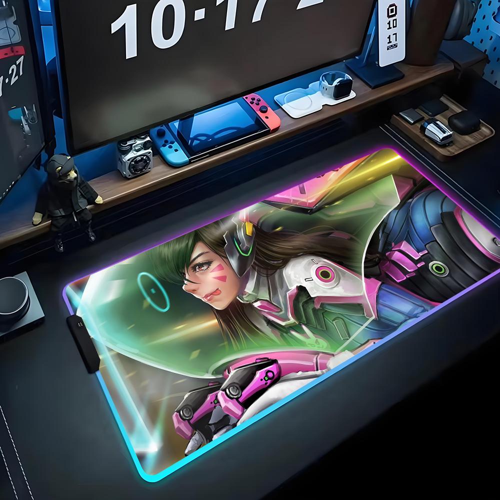 Dva Mouse Pad RGB Gaming Mousepad Big LED Pad PC Desk Mat Luminous Mouse Pad Large Keyboard Mats Table Rug With Backlit