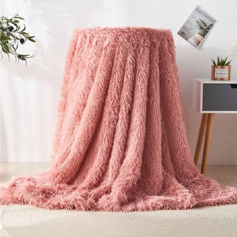 

Faux Soft Fur Coral Fleece Blanket Winter Warm Plush Bed Cover Bedding Blanket 130X160 CM