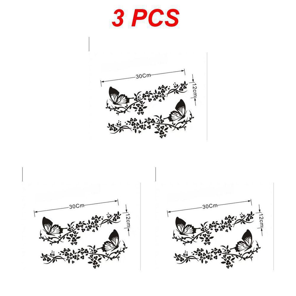 2~5PCS Flying Butterfly Flower Car Decal Water-resistant Car Door Window Sticker Decor High Stickiness Car-Styling Vinyl