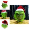 Rascal Green Monster The Grinch Mask With Christmas Hat For Adult Cosplay Fun