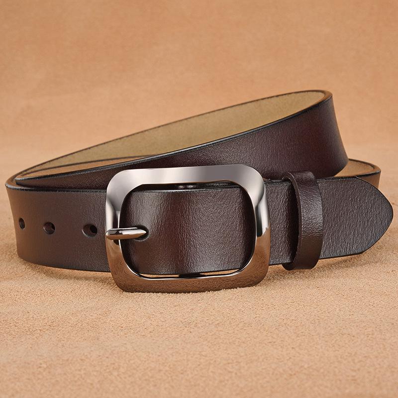 Retro Men'S Pin Buckle Pure Cowhide Belt Irregular Personalized Button Head Simple Trend