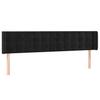 vidaXL LED Kopfteil Schwarz 163x16x78/88 cm Samt